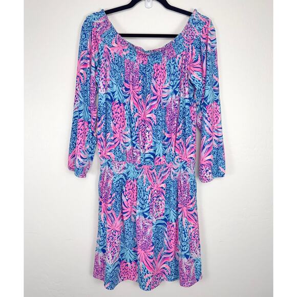 NWT Lilly Pulitzer Cyla Romper in Borealis Blue Tropic Down Low Size Large - Picture 4 of 15